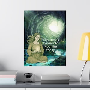 Crystal Magic Wall Art Poster Print - May Magic Come Into Your Life Today - Spiritual Art Print Meditation Decor Magic Quote Wall Art