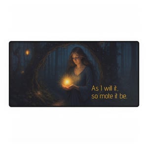 Enchanted Desk Mat & Mouse Pad Witchy Desk Accessory Magic Office Decor Mystical Gift for Witches Office Decor