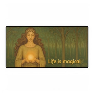 Crystal Magic Desk Mat & Mouse Pad Witchy Office Decor Mystical Mouse Pad Spiritual Desk Accessory  Gift for Witches
