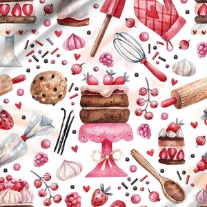 Fragola Cioccolato Dessert Cucina Modello Tessuto Stampato Digitale Decorativo Tappezzeria per Interni ed Esterni Tagliato su Misura Decorazione per la Casa
