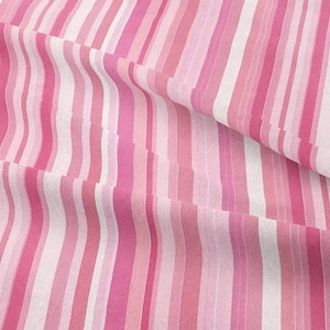 Pink Wavy Stripe Upholstery Fabric: Modern Blush Rose Decor By The Yard
