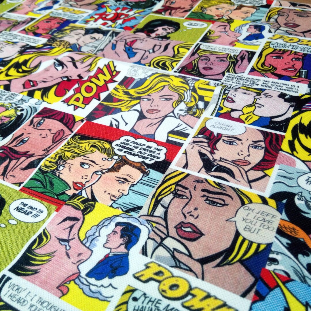 Pop Art Comic Strip Fabric: Retro Upholstery Fabric by the Yard - Etsy