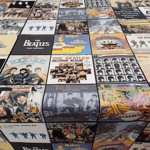 Copertine degli album dei Beatles Tessuto con motivi musicali rock classico Tessuto decorativo stampato Tappezzeria per interni ed esterni tagliata su misura Decorazione per la casa