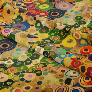 Gustav Klimt Bunt Kunstwerk Geometrische Muster Dekorativ Digital Bedruckt Stoff Indoor Outdoor Polster Schüttgut Wohndeko