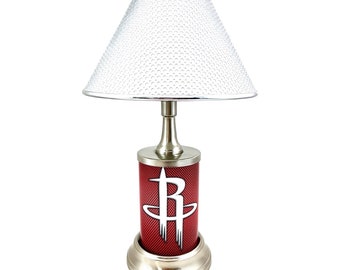 NBA Houston Rockets Official Metal Sign License Plate Exclusive Collectible Handmade Sport Table Desk Lamp Best Gift Ever