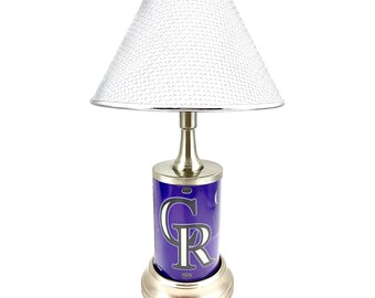 MLB Colorado Rockies Official Metal Sign License Plate Exclusive Collectible Handmade Handmade Sport Table Desk Lamp Best Gift Ever
