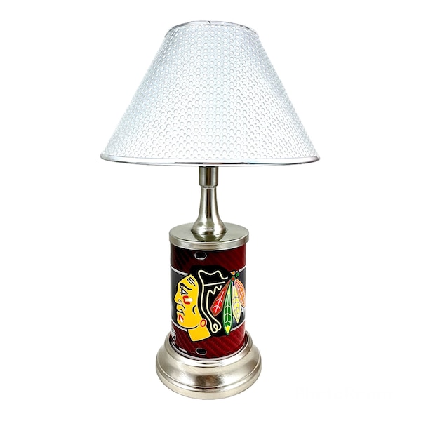 NHL Chicago Blackhawks Official Metal Sign License Plate Exclusive Collectible Handmade Sport Table Desk Lamp Best Gift Ever