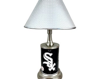 MLB Chicago White Sox Metal Sign License Plate Exclusive Collectible Handmade Sport Table Desk Lamp Best Gift Ever