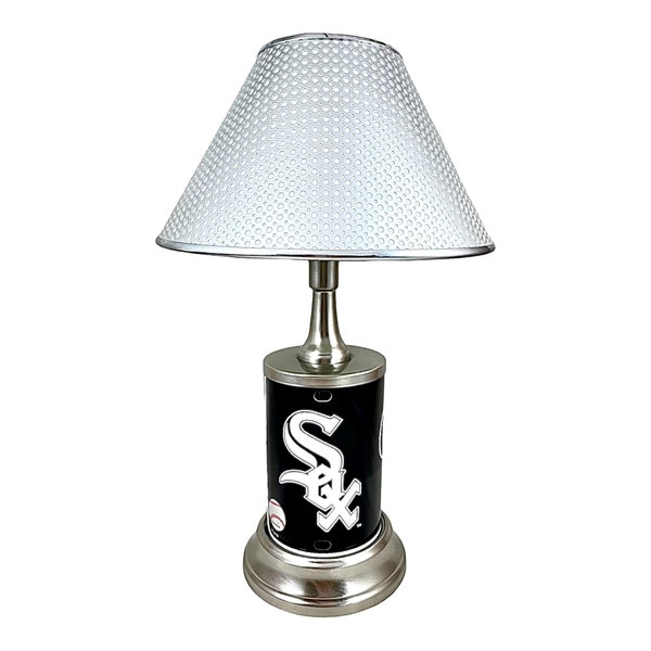 MLB Chicago White Sox Metal Sign License Plate Exclusive Collectible Handmade Sport Table Desk Lamp Best Gift Ever