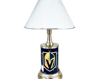 NHL Vegas Golden Knights Official Metal Sign License Plate Exclusive Collectible Handmade Sport Table Desk Lamp Best Gift Ever