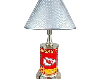 NFL Kansas City Chiefs Official Metal Sign License Plate Exclusive Collectible Handmade Sport Table Desk Lamp Best Gift Ever