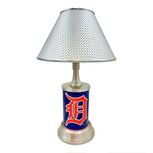MLB Detroit Tigers Metal Sign License Plate Exclusive Collectible Handmade Made-to-order Sport Table Desk Lamp Best Gift Ever image 1
