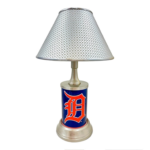 MLB Detroit Tigers Metal Sign License Plate Exclusive Collectible Handmade Made-to-order Sport Table Desk Lamp Best Gift Ever