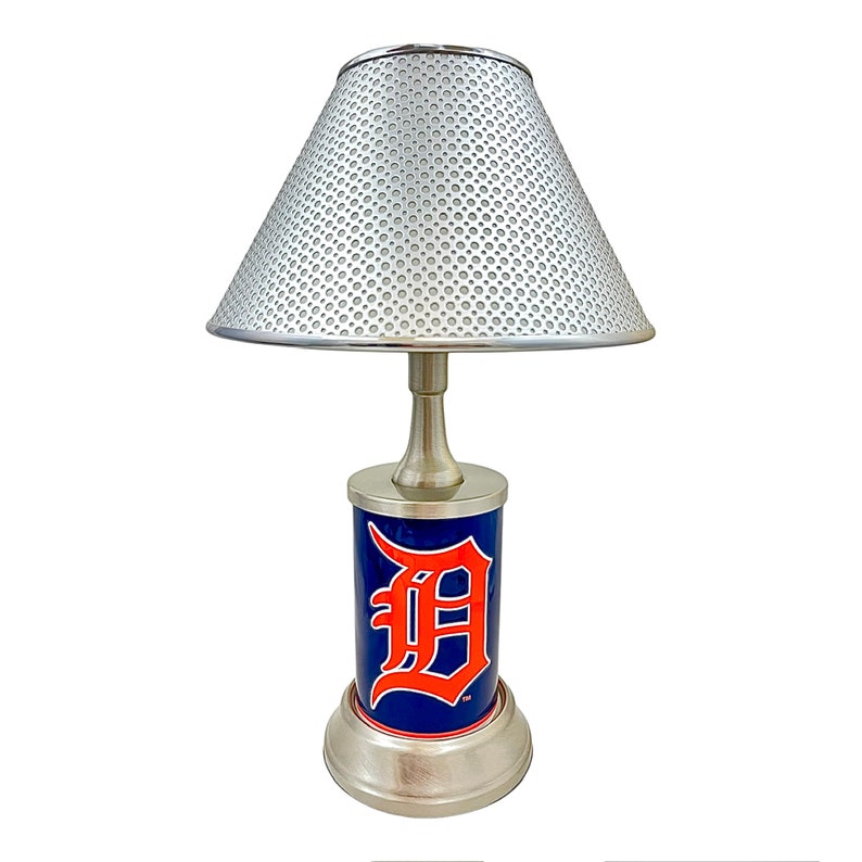 MLB Detroit Tigers Metal Sign License Plate Exclusive Collectible Handmade Made-to-order Sport Table Desk Lamp Best Gift Ever image 1