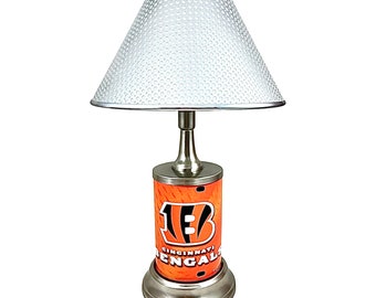 NFL Cincinnati Bengals Official Metal Sign License Plate Exclusive Collectible Handmade Sport Table Desk Lamp Best Gift Ever