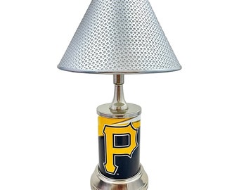 MLB Pittsburgh Pirates Official Metal Sign License Plate Exclusive Collectible Handmade Handmade Sport Table Desk Lamp Best Gift Ever