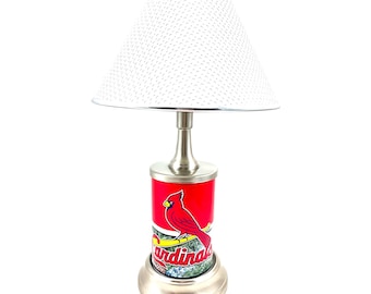 MLB St. Louis Cardinals Official Metal Sign License Plate Exclusive Collectible Handmade Sport Table Desk Lamp Best Gift Ever