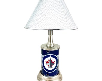 NHL Winnipeg Jets Official Metal Sign License Plate Exclusive Collectible Handmade Sport Table Desk Lamp Best Gift Ever