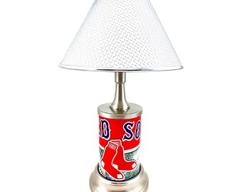 MLB Red Sox Official Metal Sign License Plate Exclusive Collectible Handmade Handmade Sport Table Desk Lamp Best Gift Ever