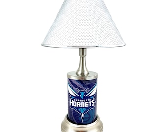 NBA Charlotte Hornets Official Metal Sign License Plate Exclusive Collectible Handmade Sport Table Desk Lamp Best Gift Ever