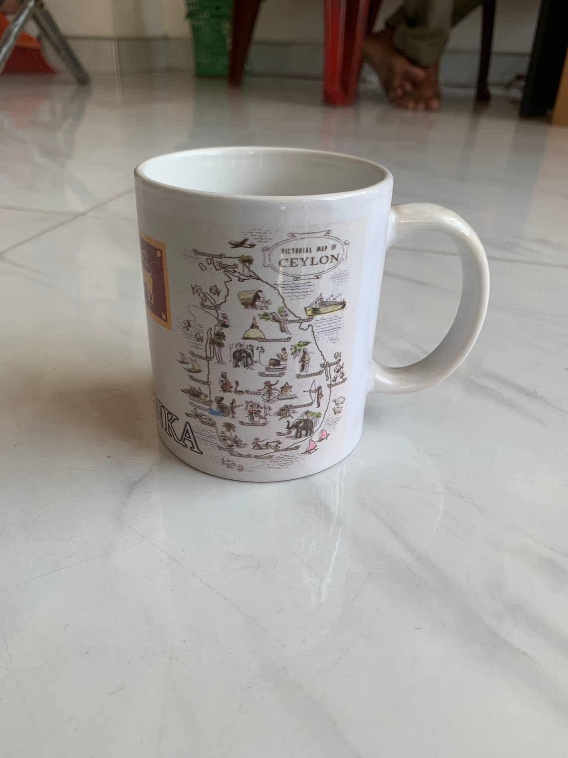 Embossed Sri Lankan handmade porcelain mug Etsy