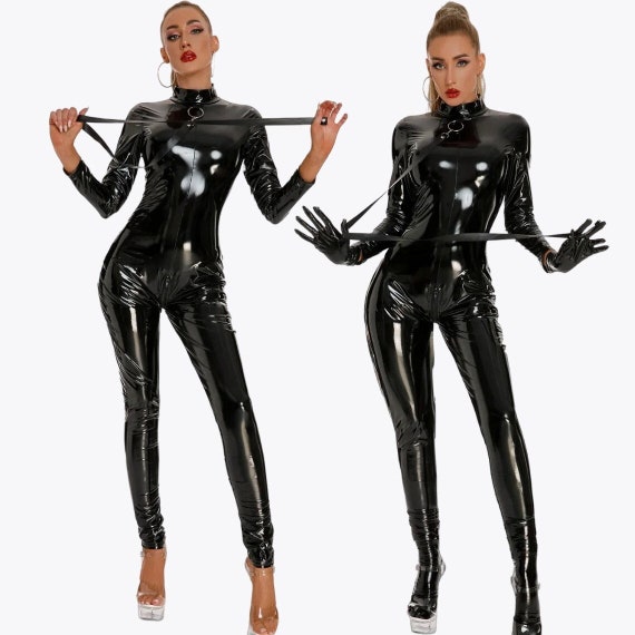 Latex Catsuit, Black Latex Bodysuit, Latex Dress, Dominatrix