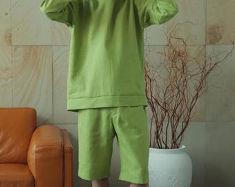 Męska lniana bluza z kapturem, Bluza letnia z kapturem, Lniana koszulka, Koszula męska, Koszula w kolorze naturalnym, Bluza z kapturem z lnu, Prezent dla niego, Koszula plażowa, Niebieski, Beżowy