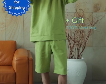 Casual Loose Men’s Linen Hoodie, Sweatshirt, Mens hooded t-shirt, Summer black hoodie, Linen hoodie, Shirt for men, Gift for him