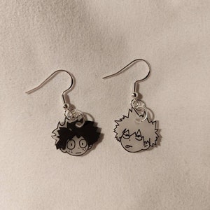 Bakugou and Deku earrings