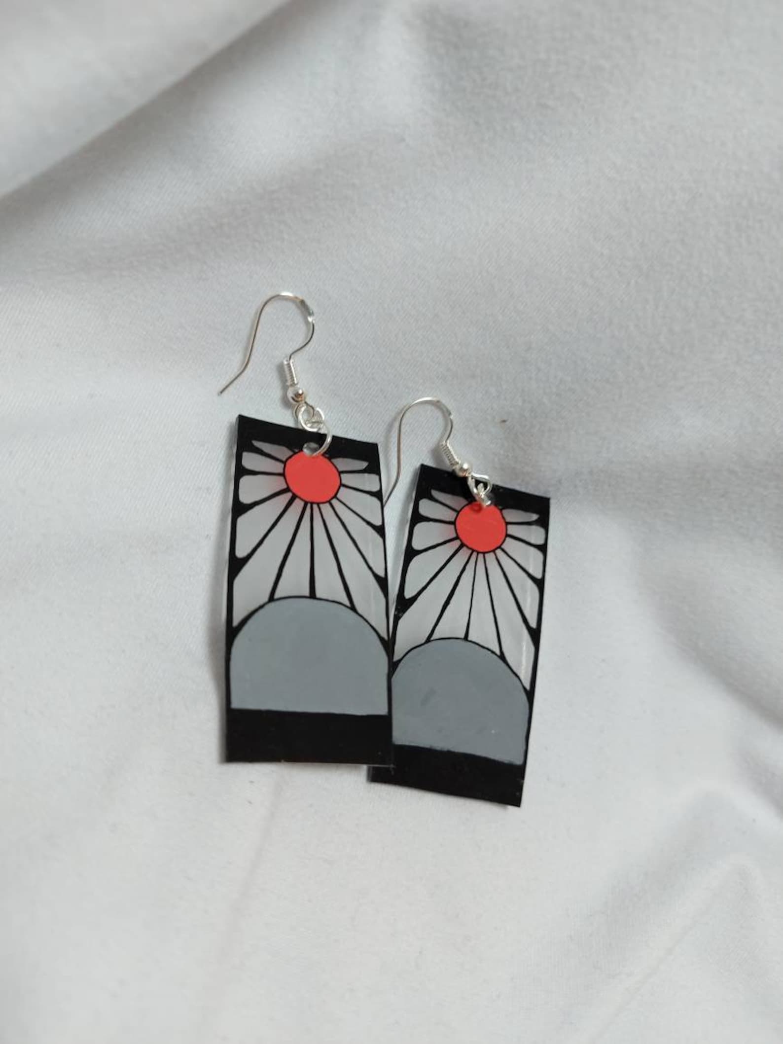 Tanjiro Hanafuda earrings Etsy