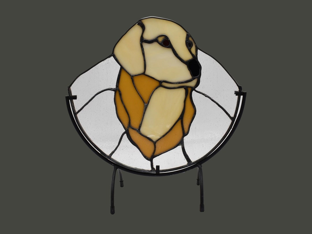 Golden Retriever Stained Glass Tabletop Suncatcher Dog Lover Etsy