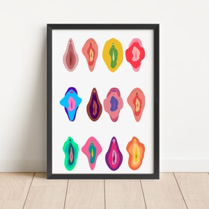 Vulva Wall Art | Bathroom Sign | Funny Bathroom Art | Body Positive | Funny Bathroom Signs | Inclusive Art | Rude Wall Art | Vula Art