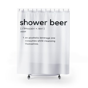 Shower Curtain | Funny Shower Curtain | Cool Shower Curtain |  College Dorm Curtain | Funny Bathroom Decor | White Curtain | Gag gift