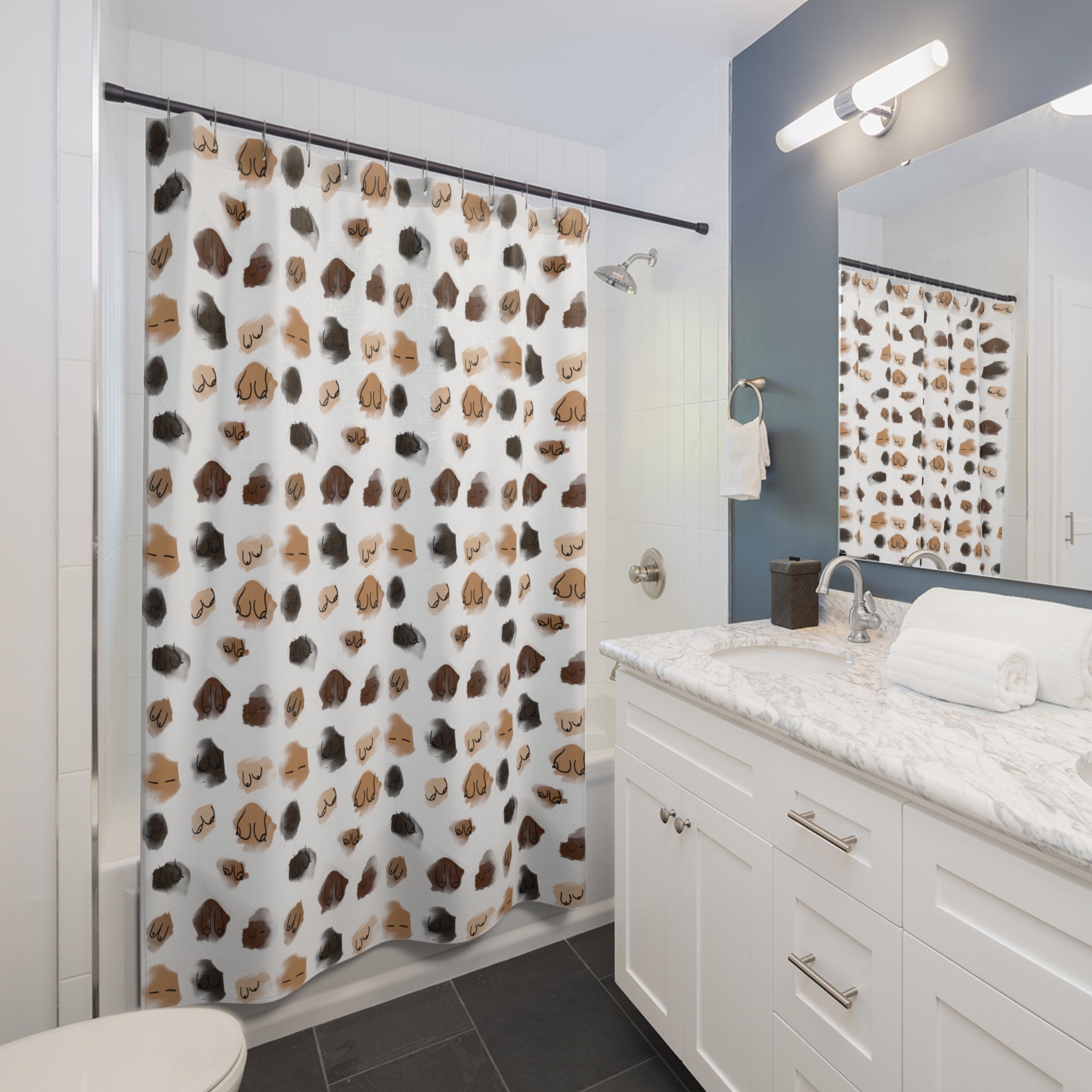 Inclusive Boob Shower Curtain | Funny Shower Curtains | Boobs of All