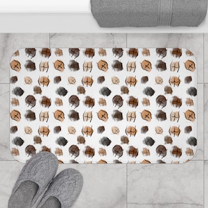Funny Bath Mat | Bums Bath Mat | Inclusive Bath Mat | Fun Pattern Bath Mat | Cute Patterns Bath Mat |