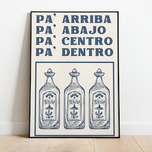 Vintage mexikanische Tequila Print | Happy Hour Poster Bar Art | Druck Mexiko Dekor | Sparen Sie Wasser Trinken Tequila | Druck Digital Download