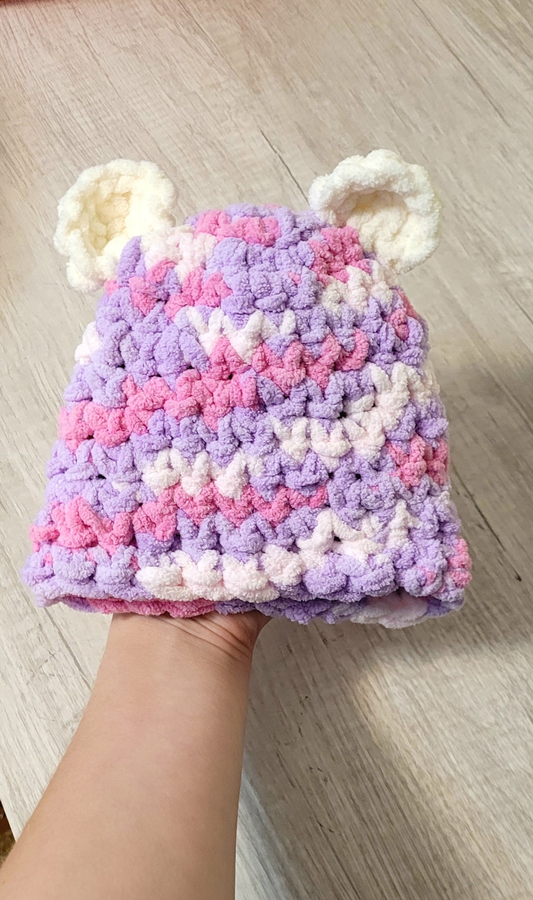 Warm Crochet Baby Hat With Bear Ears Etsy