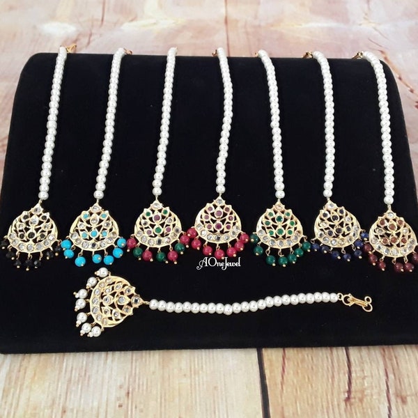 indian jewellery hyderabadi jadau jewellery head piece | Gold Tikka | mang tikka | pakistani designer jewellery |  bridal jewellery