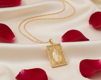 Collier Allah en or 24 carats, bijoux islamiques zircone cubique