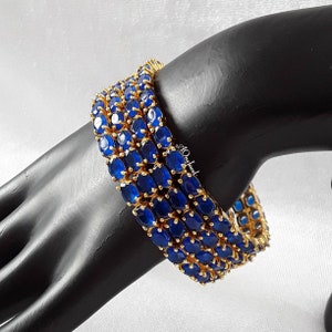 Indian 22K Gold Plated AD CZ 4pcs Bangles Indian Jewelry, Pakistani Jewelry, Bangles, Bracelet, American  Diamond Bangles, Velvet Blue