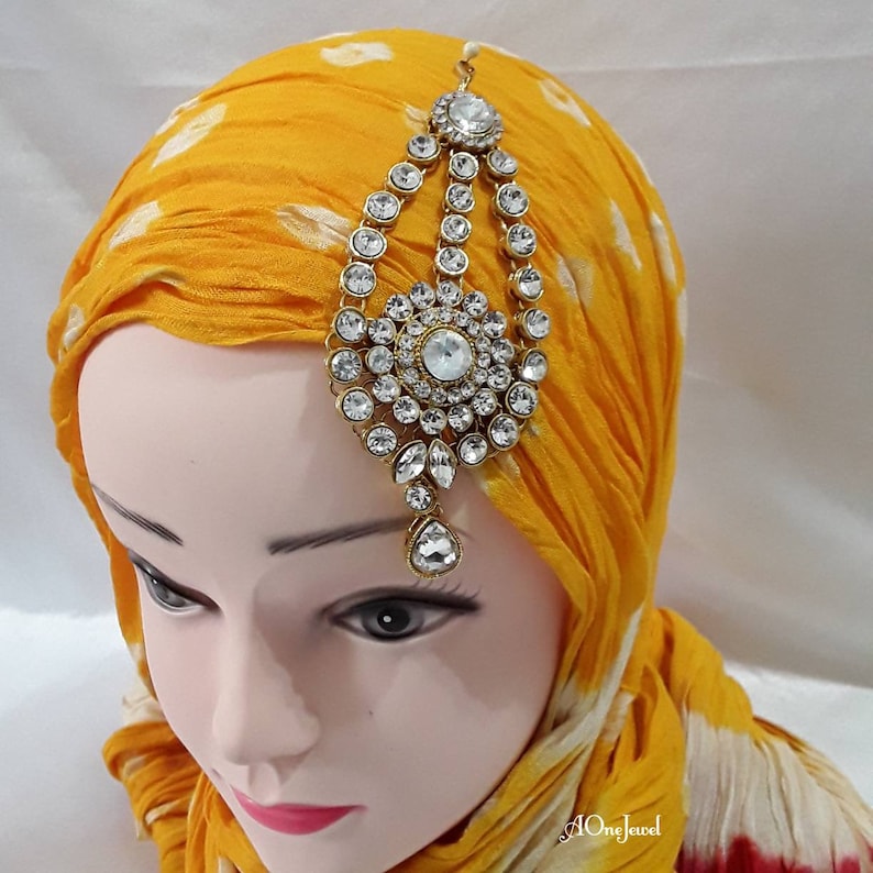 Hair Jewelry Passa Indian Bollywood Bridal Gold Plated Kundan Head Piece Jewelry Indian Jewelry Wedding Hair Accessories Jhoomer