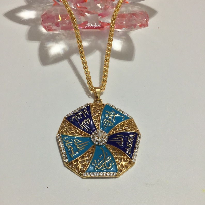 Cubic Zirconia Allah Pendant Necklace – 18k Gold/Silver Plated Muslim Jewelry With Resizable Chain