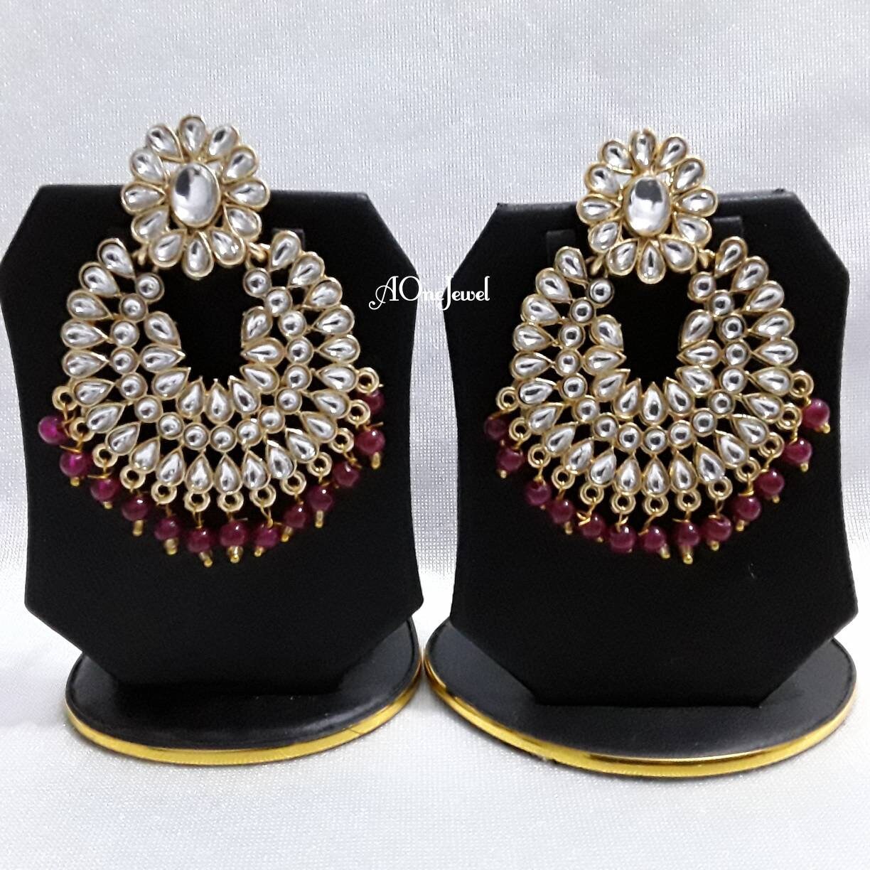 Indian Jewellery, Earrings and Tikka Set, Maang Tikka, Earrings