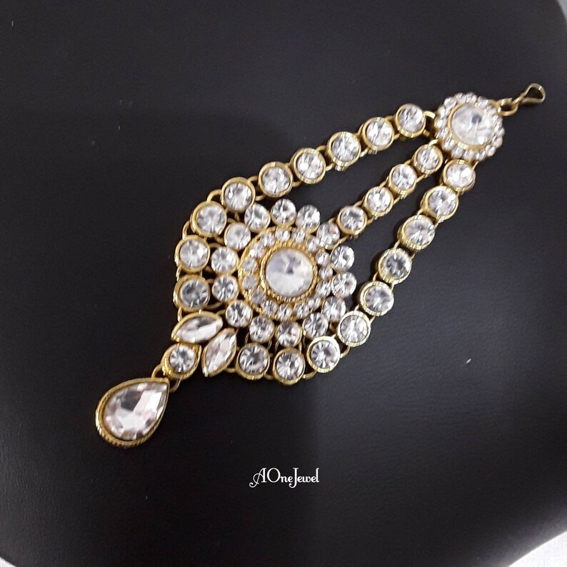 Hair Jewelry Passa Indian Bollywood Bridal Gold Plated Kundan Head Piece Jewelry Indian Jewelry Wedding Hair Accessories Jhoomer