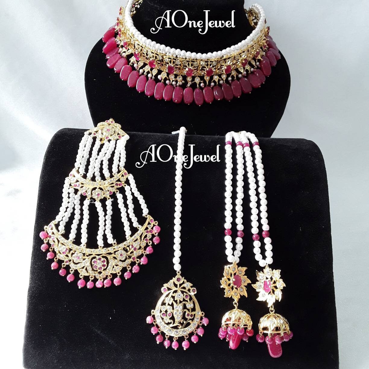 Indian Hyderabadi Jadau Lacha Jewellery 