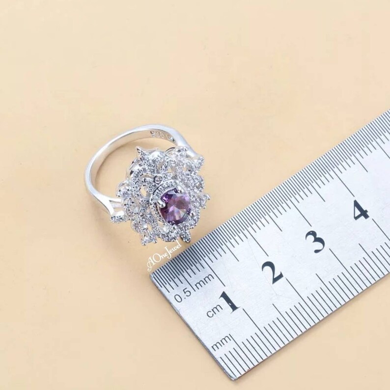 Wedding Jewelry Set Bridal Jewelry Set Silver 925 Jewellery Set Ladies 925 Sterling Silver Pendant Necklace Earrings Ring Size US 7 Set