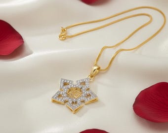 Collier Allah en or, bijoux islamiques zircone cubique, cadeau du ramadan