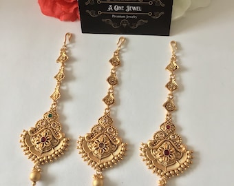 Tiara Maang Tikka Gold Plated Tikli Traditional Gold Maang Tikka