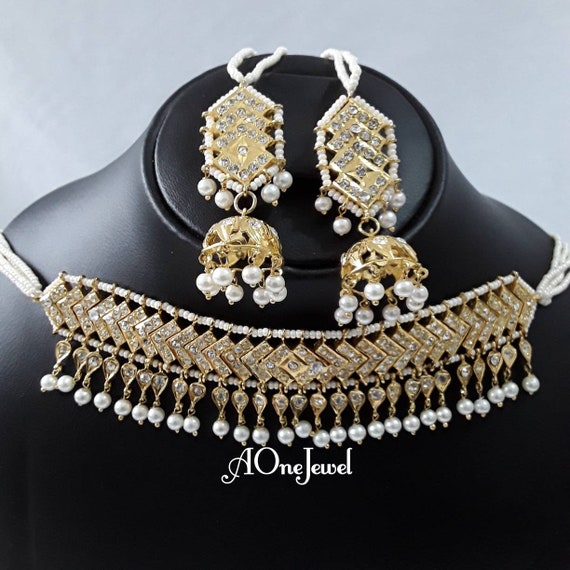 Indian Hyderabadi Jadau Jewellery Set 