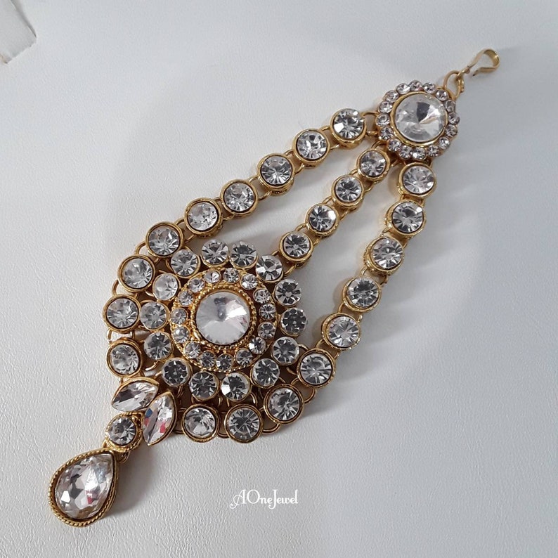 Hair Jewelry Passa Indian Bollywood Bridal Gold Plated Kundan Head Piece Jewelry Indian Jewelry Wedding Hair Accessories Jhoomer